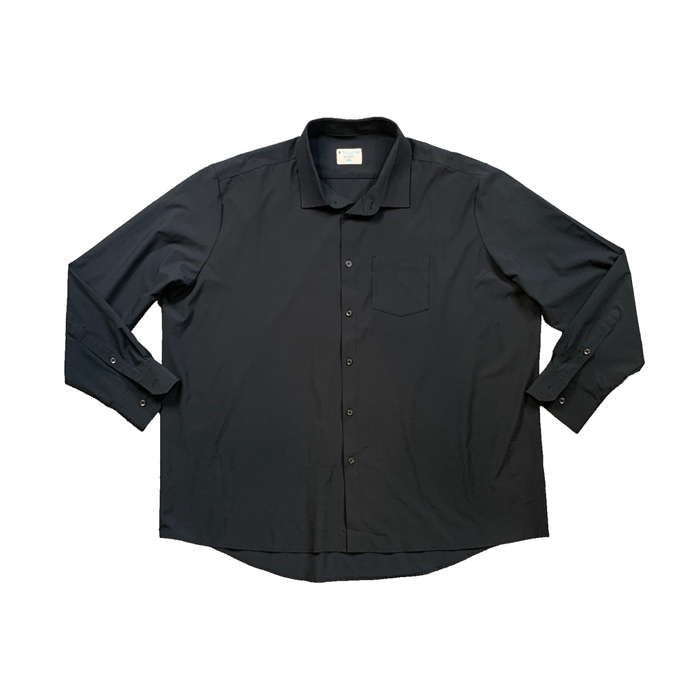&Collar Shirt Mens 3XL Black Athletic Fit Performance Dress Stretch Button Up